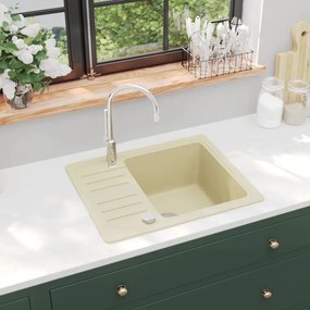 Lavello Da Cucina İn Granito Vasca Singola Beige /