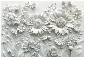 Carta da parati – Fiori bianchi 3D