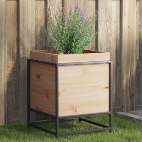 Fioriera Da Giardino 40x40x50 Cm İn Legno Massello Di Pino /