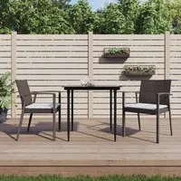 Sedie Giardino con Cuscini 2pz Marroni 5,56x57x83 cm Polyrattan 364095