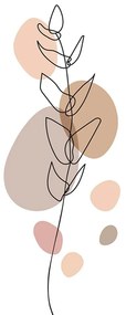 Stampa su tela – Foglia minimalista su sfondo bianco No2