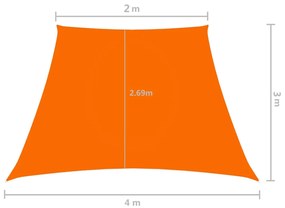 Parasole a Vela in Tela Oxford a Trapezio 2/4x3 m Arancione