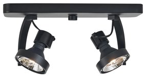 Faretto da soffitto di design nero GU10 70mm 2 luci regolabile - Vo