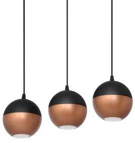 Lampadario LED a sospensione con filo MIDWAY 3xGU10/4,8W/230V nero/rame