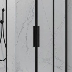 Kamalu - Cabina doccia 90x90cm angolare porte scorrevoli finitura nera | KLA1000N