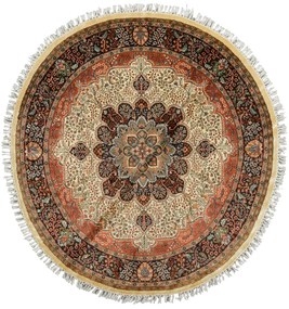 Agra Tappeto orientale 190x180 Beige (Indian) Annodato A Mano