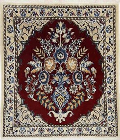 Nain Tappeto 70 x 80 Rosso (Iran) Annodato A Mano
