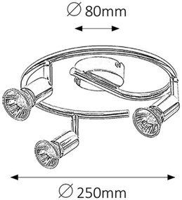 Rabalux 6048 - Faretto NORTON 3xGU10/50W/230V