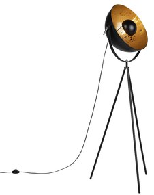 Lampada da terra a treppiede industriale nera - Magna 40 Eglip