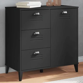 Credenza Vıken Nera 80x40x80 Cm İn Legno Multistrato /