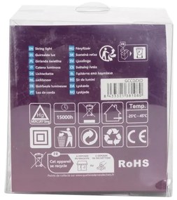 Aigostar - Catena LED natalizia da esterno 50xLED/8 funzioni 8m IP44 bianco caldo