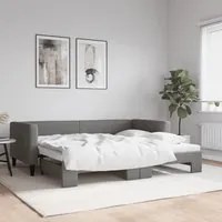 Divano Letto con Letto Estraibile Grigio Scuro 90x190cm Tessuto 3196589