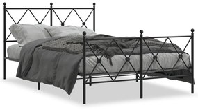 Giroletto Con Testiera E Pediera Metallo Nero 120x190 Cm /