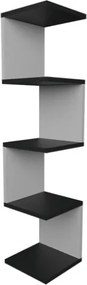 Mensola Ad Angolo Zig-Zag 5 Ripiani 25x25x109 Musa Bianco E Antracite