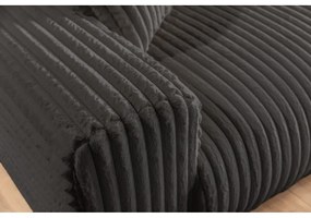 Divano grigio scuro con rivestimento in velluto a coste 178 cm Justin – Ropez