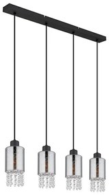 Globo 15799-4H - Lampadario a sospensione con filo BACKEY 4xE27/40W/230V nero
