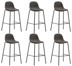 Sedie Da Bar 6 Pz Grigio Scuro İn Tessuto /