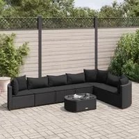 Set Divani da Giardino con Cuscini 8 pz Nero in Polyrattan 3308387