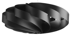 Sospensione Moderna Flat Polilux ® Nero E Metallo Cromo 1 Luce E27