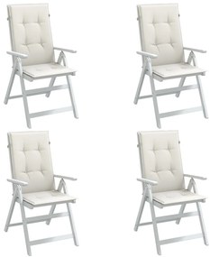 Cuscini Sedia Schiena Alta 4 Crema Mélange 120x50x4 Tessuto /