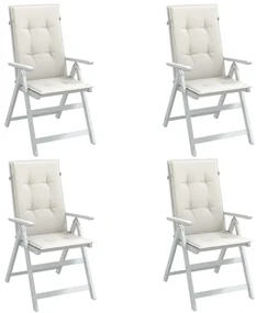 Cuscini Sedia Schiena Alta 4 Crema Mélange 120x50x4 Tessuto /