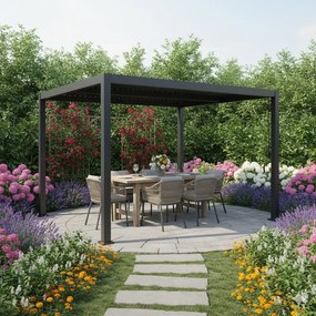 Pergola bioclimatica 300x300 cm in alluminio grigio antracite - Zen