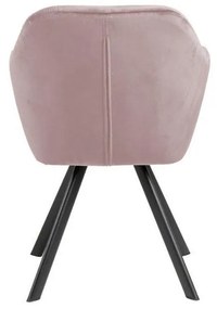 Sedia da pranzo rosa chiaro in imbottito con braccioli Lola – Actona