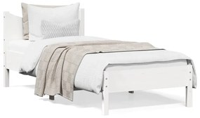 Letto Senza Materasso Bianco 90x200 Cm Legno Massello Di Pino /