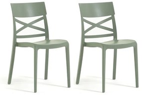 Sedia da giardino London Cross NEW GARDEN verde salvia, set da 2 pezzi