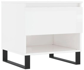Tavolini salotto 2pz bianco lucido 50x46x50cm legno multistrato