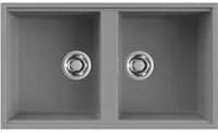 Lavello Elleci Incasso 2 vasche 83,6x48,8 Best 450 Sottotop Granitek Grigio Cemento LGB45048BSO