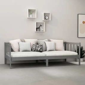 Divano letto con materasso 90x200 cm grigio in legno di pino