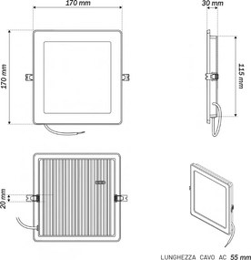 Pannello LED Quadrato 12W foro da 140 a 155mm CCT Bianco Variabile - LEDISENS Colore Bianco Variabile CCT