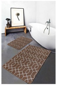 Set di tappetini per il bagno marroni in velluto 2 pz 60x100 cm – Mila Home