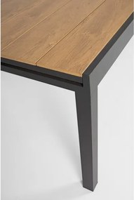 Tavolo Allungabile Per Esterno In Alluminio 95x200-300 Cm Con Doghe Di Legno Elias Antracite Bizzotto