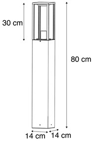 Lampada da terra per esterni intelligente nera 80 cm con WiFi ST64 - Charlois