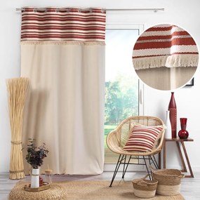 Tenda color mattone e di colore naturale in cotone 140x240 cm Atlas – douceur d'intérieur