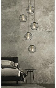 Lampadario Contemporaneo Omoikane Acciaio Nero 6 Luci E27 Ip20