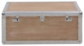 Baule portaoggetti in massello di abete 91x52x40cm marrone