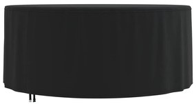 Copertura Mobili Giardino Rotonda Nera Ø 182x71 Cm 420d Oxford /