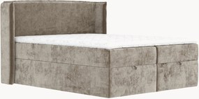 Letto boxspring in ciniglia fatto a mano con contenitore Passion, H4