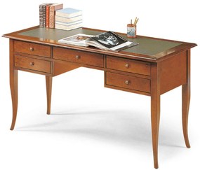 DARWIN - scrittoio piano in pelle in legno massello 130 x 65