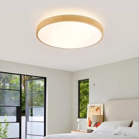 Brilagi-LED Lampada dimmerabile GLASS POOL DOUBLE LED/60W/230V 50 cm, finitura effetto legno + telecomando