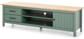 Tavolo TV in legno di pino di colore verde-naturale 158x47 cm Miranda - Marckeric
