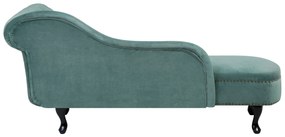 Chaise longue destra in velluto verde menta NIMES Beliani