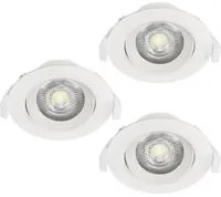 Faretto Ad Incasso Moderno Sartiano Policarbonato Bianco 3 Luci Led 4,6W