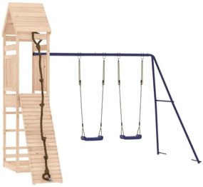 Set da Gioco da Esterno in Legno Massello di Pino