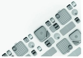 Scolaposate in plastica grigio chiaro 12x11 cm Duo - Joseph Joseph