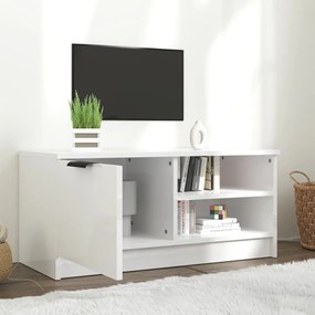 Mobile porta tv bianco lucido 80x35x45 cm in legno multistrato