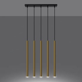 Sollux SL.1198 - Lampadario a sospensione con filo PASTELO 5xG9/8W/230V oro